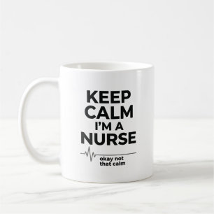 Caneca De Café Camisa de Enfermeira Engraçada Mantenha Calmo Dese