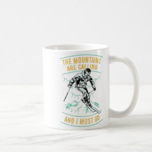 Caneca De Café Camisa De Esqui Vintage - Montanhas Estão Chamando