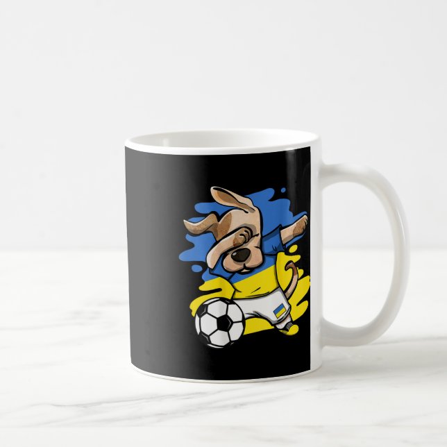 Caneca De Café Camisa de Fã de Futebol da Ucrânia com Cachorro Da (Direita)