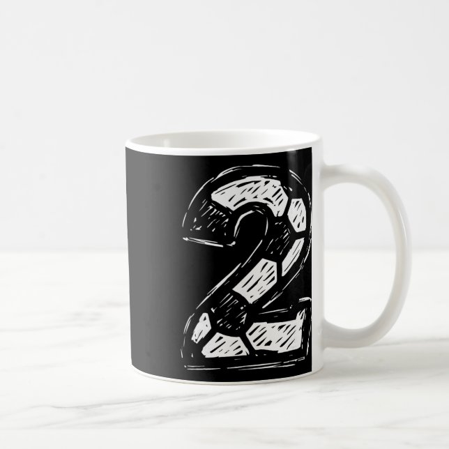 Caneca De Café Camisa de Futebol Número 2 Esboçado Futebol Ll Est (Direita)