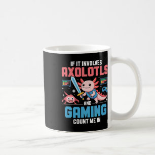 Caneca De Café Camisa de Gamer de Axolote Kawaii para Meninos Men