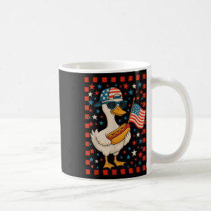 Caneca De Café Camisa de Ganso Segurando Cachorro-Quente Engraçad