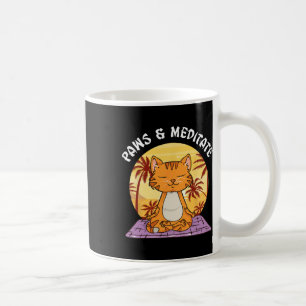 Caneca De Café Camisa de Gato de Ioga Pata e Meditar Gatos Amante