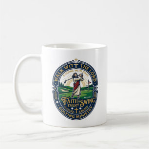 Caneca De Café Camisa de golfe de Jesus Design baseado na fé_1