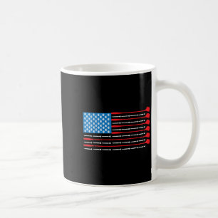Caneca De Café Camisa de Golfe Patriótica - Pistas de Golfe dos E
