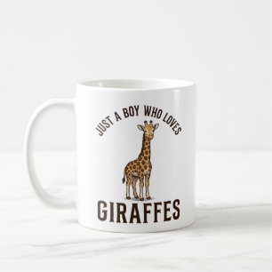 Caneca De Café Camisa de Gravura Vintage de Menino que Ama Girafa