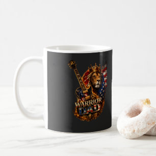 Caneca De Café Camisa de Guitarra com Bandeira Americana do Leão