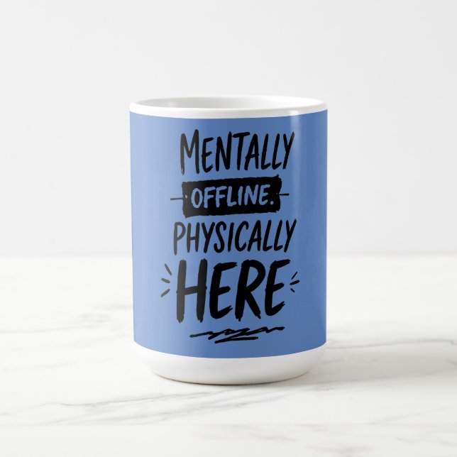 Caneca De Café Camisa de Introvertido Mentalmente Offline (Centro)