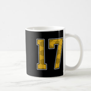 Caneca De Café Camisa de Jogador de Futebol Dourada Padrão Número
