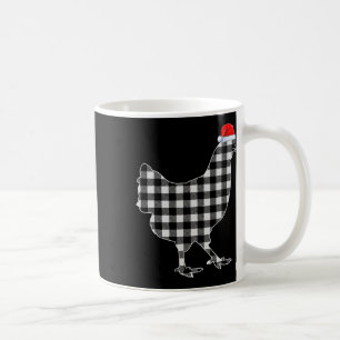 Caneca De Café Camisa De Natal De Frango Preta E Búfalo Branco Pl