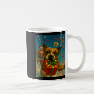 Caneca De Café Camisa de Natal de Pitbull Fofa - Papai Noel e Pit