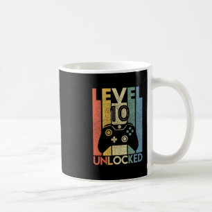 Caneca De Café Camisa de nível 10 desbloqueado, jogador de vídeo
