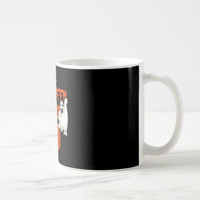 Caneca De Café Camisa de outono com fantasmas de abóbora rosto de (Direita)