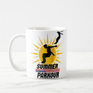 Caneca De Café Camisa de Parkour para Menino Jogador de Freerunni