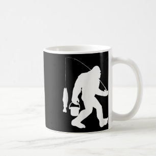 Caneca De Café Camisa de Pesca do Pé Grande, Sasquatch e Peixe En