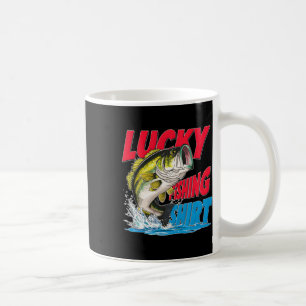 Caneca De Café Camisa de pesca sortuda divertida B pescador diver