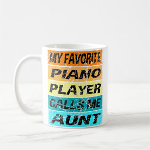 Caneca De Café Camisa de Piano Retro Meu Favorito Me Chama de Tia