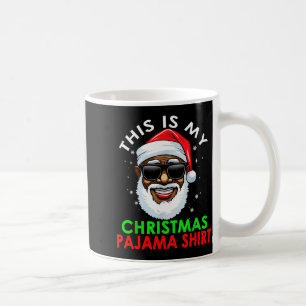 Caneca De Café Camisa de Pijama de Natal do Papai Noel Afro-Ameri