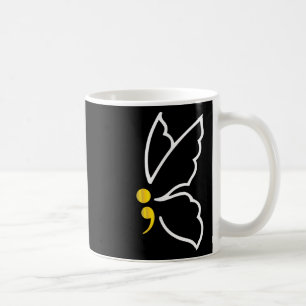 Caneca De Café Camisa de ponto e vírgula de borboleta Maio Consci