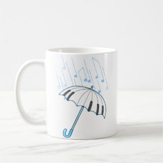 Caneca De Café Camisa de Presente para Pianista de Notas Chuvendo