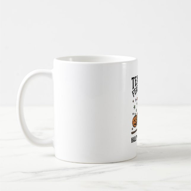 Caneca De Café Camisa de professora de Halloween com livros de br (Esquerda)