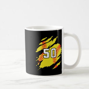 Caneca De Café Camisa de Softbol Número #50 Jerse de Fã de Jogado