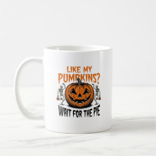 Caneca De Café Camisa de Torta de Halloween de Abóbora Engraçada