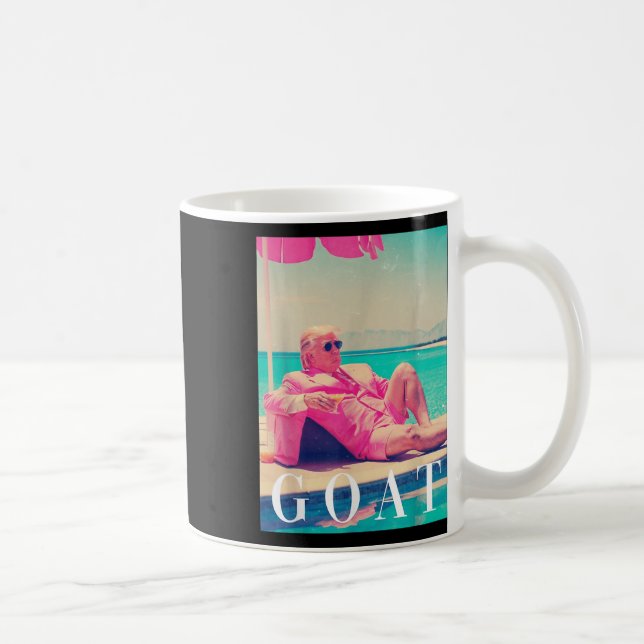 Caneca De Café Camisa De Trump Goat Verão De 2024 Dona Rosa Funny (Direita)