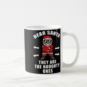 Caneca De Café Camisa Divertida de Natal Querido Papai Noel Eles