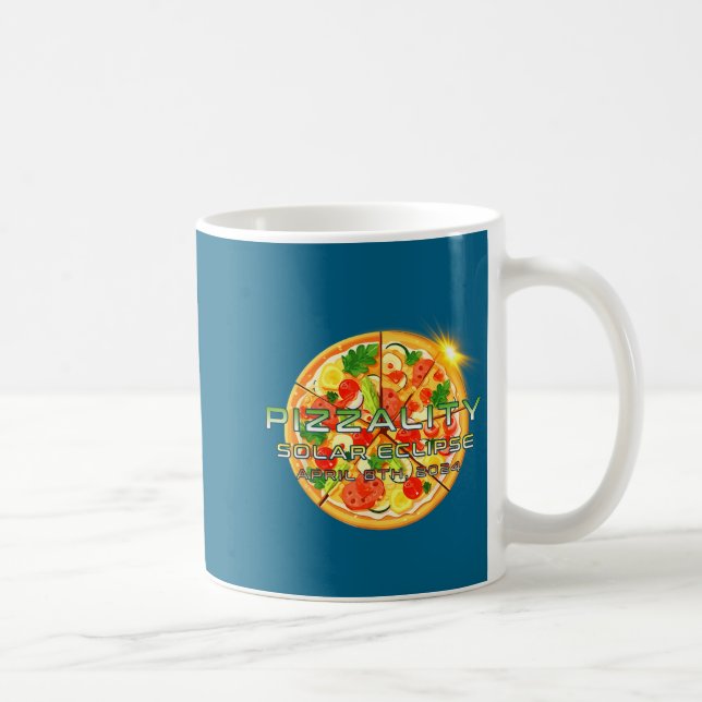 Caneca De Café Camisa Divertida Eclipse Solar Pizzalidade Eclipse (Direita)