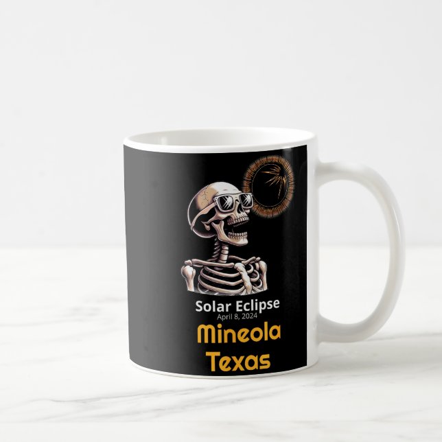Caneca De Café Camisa Divertida Esqueleto Eclipse Solar Mineola T (Direita)