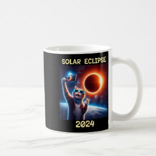 Caneca De Café Camisa Divertida Gato Eclipsse Solar