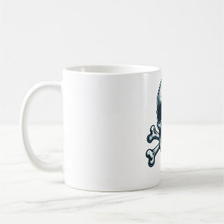 Caneca De Café Camisa do Caveira Rockstar - Negrito e Badass"