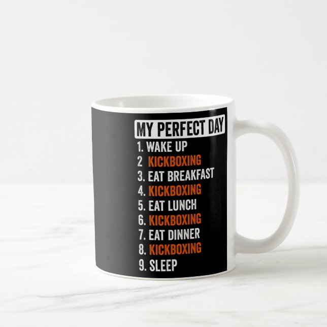 Caneca De Café Camisa do Dia Perfeito Presentes de Kickboxing Par (Direita)