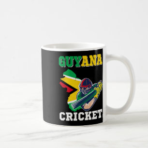 Caneca De Café Camisa do jogador de críquete da bandeira da Guian