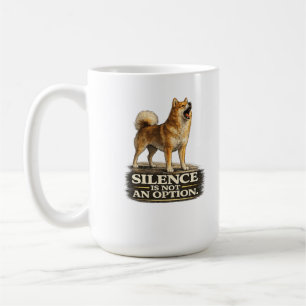 Caneca De Café Camisa do Spitz Finlandês – O Silêncio Não é uma O