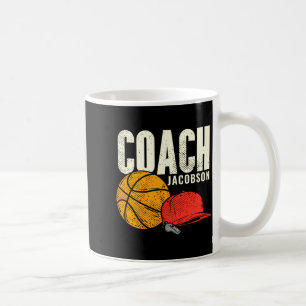 Caneca De Café Camisa do treinador de basquete adicionar nome