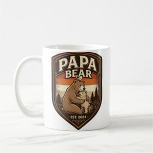 Caneca De Café Camisa do Urso de Gravura Vintage Papa Bear Design