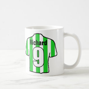 Caneca De Café Camisa do ventilador de futebol para personalizar.