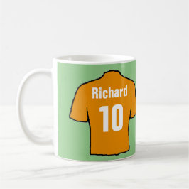 Caneca De Café Camisa do ventilador de futebol para personalizar.