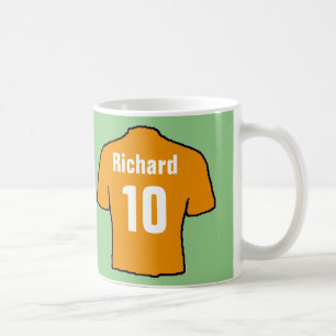 Caneca De Café Camisa do ventilador de futebol para personalizar.