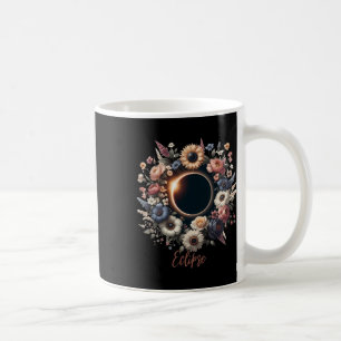 Caneca De Café Camisa Eclipse Solar De Mulheres Com Flores