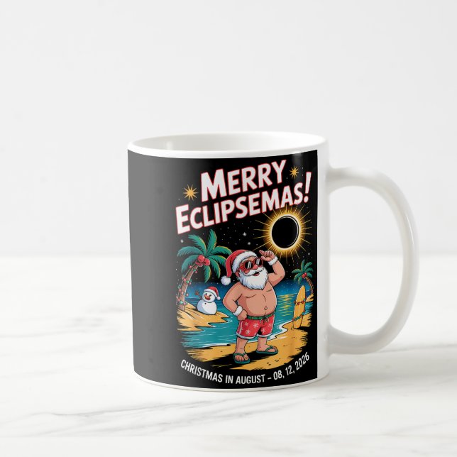 Caneca De Café Camisa Eclipse Solar Total Papai Noel Natal (Direita)