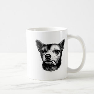 Caneca De Café Camisa engraçada cachorro fumando cigarro Chihuahu
