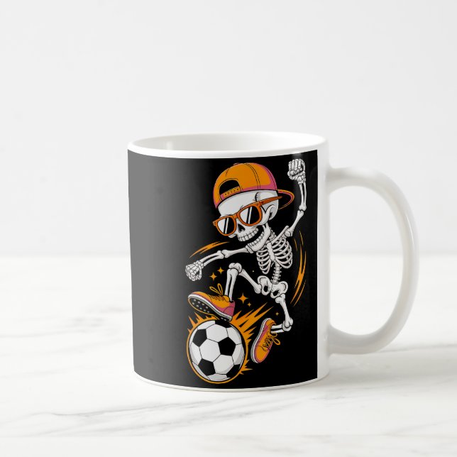 Caneca De Café Camisa engraçada de futebol com esqueleto de Hallo (Direita)