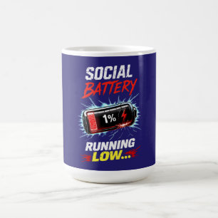 Caneca De Café Camisa engraçada de introvertido com bateria socia
