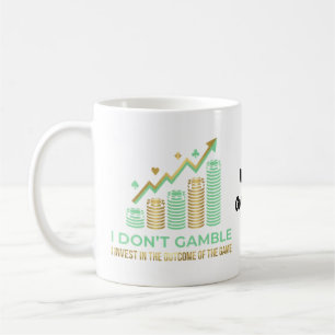 Caneca De Café Camisa engraçada de jogador de pôquer Eu invisto n