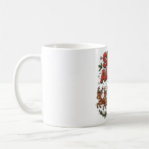 Caneca De Café Camisa engraçada de Natal com pun 'Sleigh All Day'