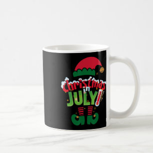 Caneca De Café Camisa engraçada de Natal em julho Verão Elf Santa