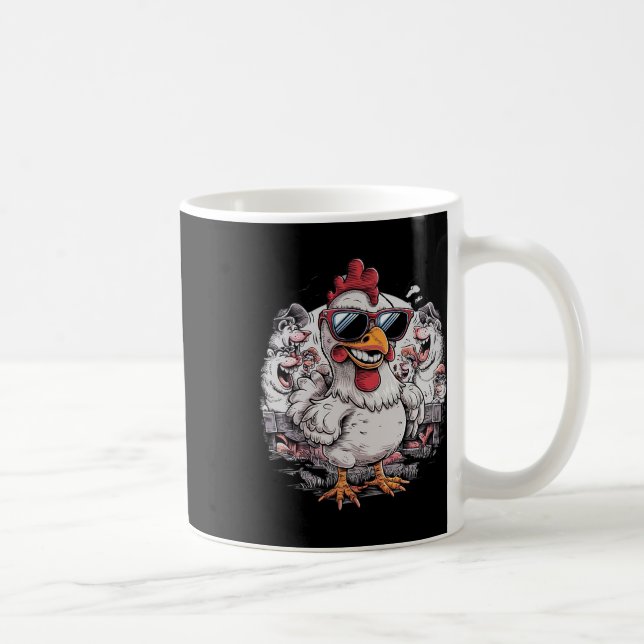 Caneca De Café Camisa engraçada de Sungles de Frango Fazenda Anim (Direita)